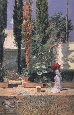 Marsal, Mariano Fortuny y Garden of Fortuny's House (nn02) oil painting picture